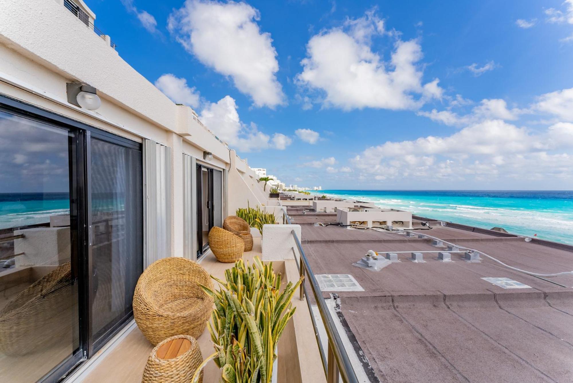 Amazing Caribbean Ocean View At Villas Marlin In Канкун Экстерьер фото