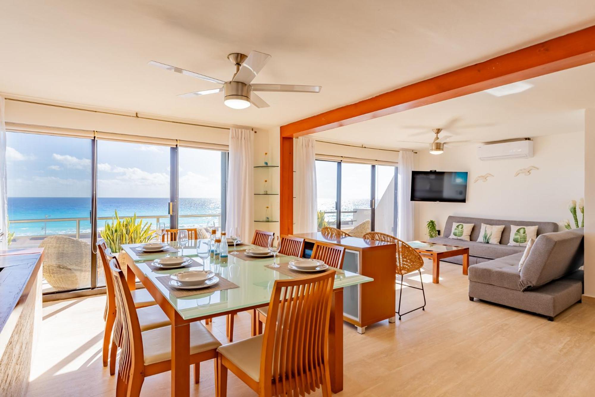 Amazing Caribbean Ocean View At Villas Marlin In Канкун Экстерьер фото